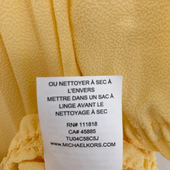 Michael Kors Yellow blouse. P/S size. Not Used. - Picture 7 of 8